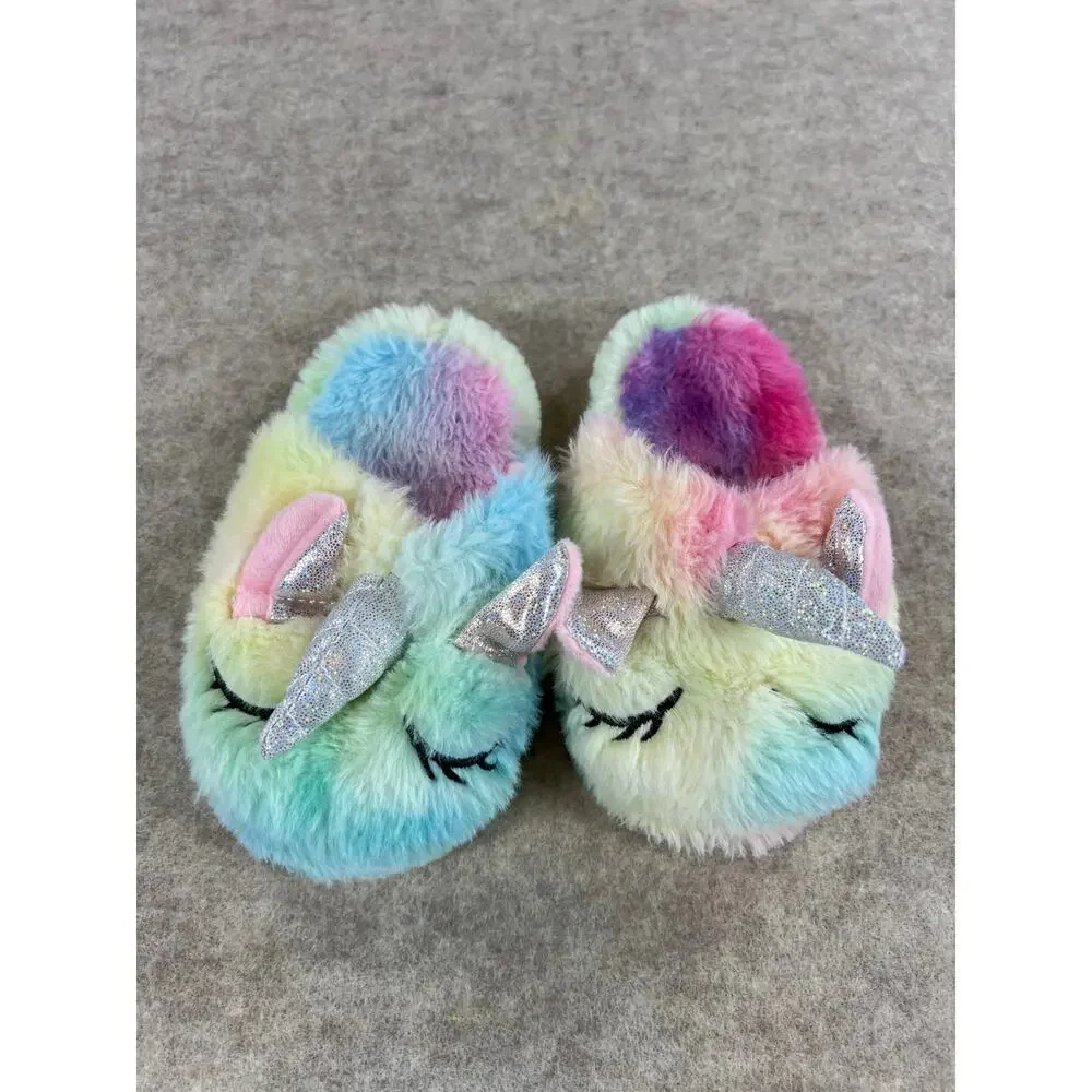 Rainbow Unicorn Slippers Toddler Girls Size 17.5 (fits like US 9/10)